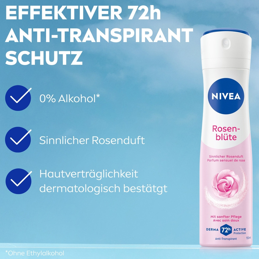 NIVEA Deodorant Rosenblüte Deo Spray 6 x 150ml