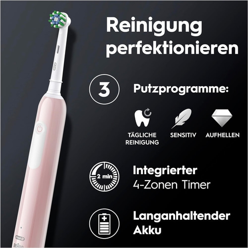 BRAUN Oral-B Pro 1 Cross Action elektrische Zahnbürste Timer rosa B-Ware