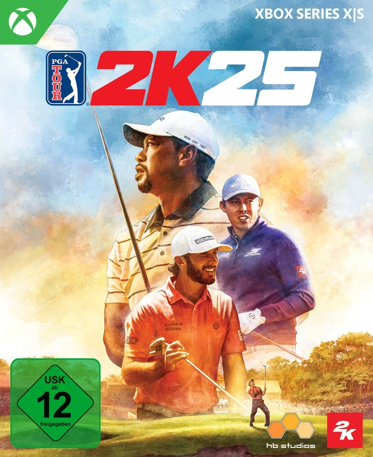 PGA Tour 2K25 Cover mit Golfern und Xbox Series X|S Logo.