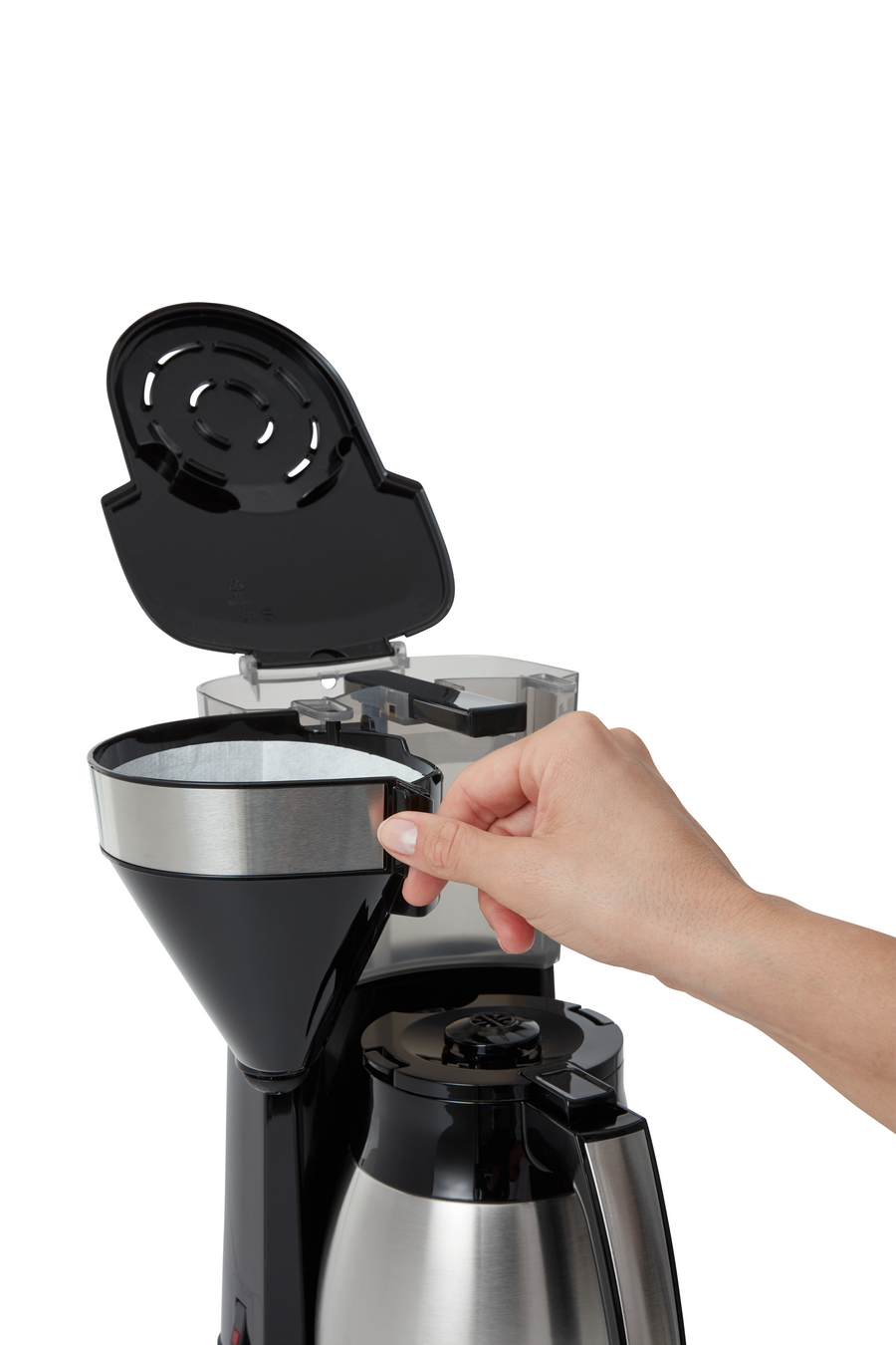 MELITTA Filterkaffeemaschine EasyTop Therm Stahl 1023-10 Schwarz-Edelstahl