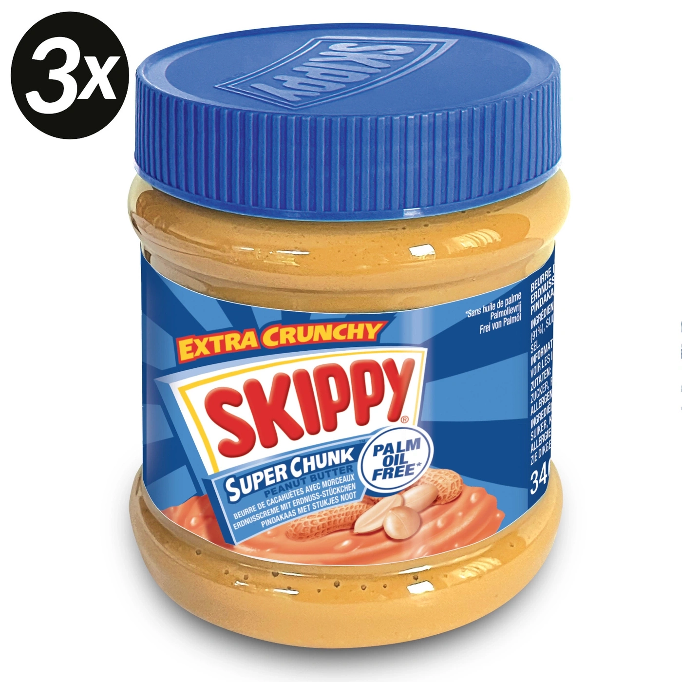 Skippy Extra Crunchy Erdnussbutter Super Chunk mit Palmöl frei