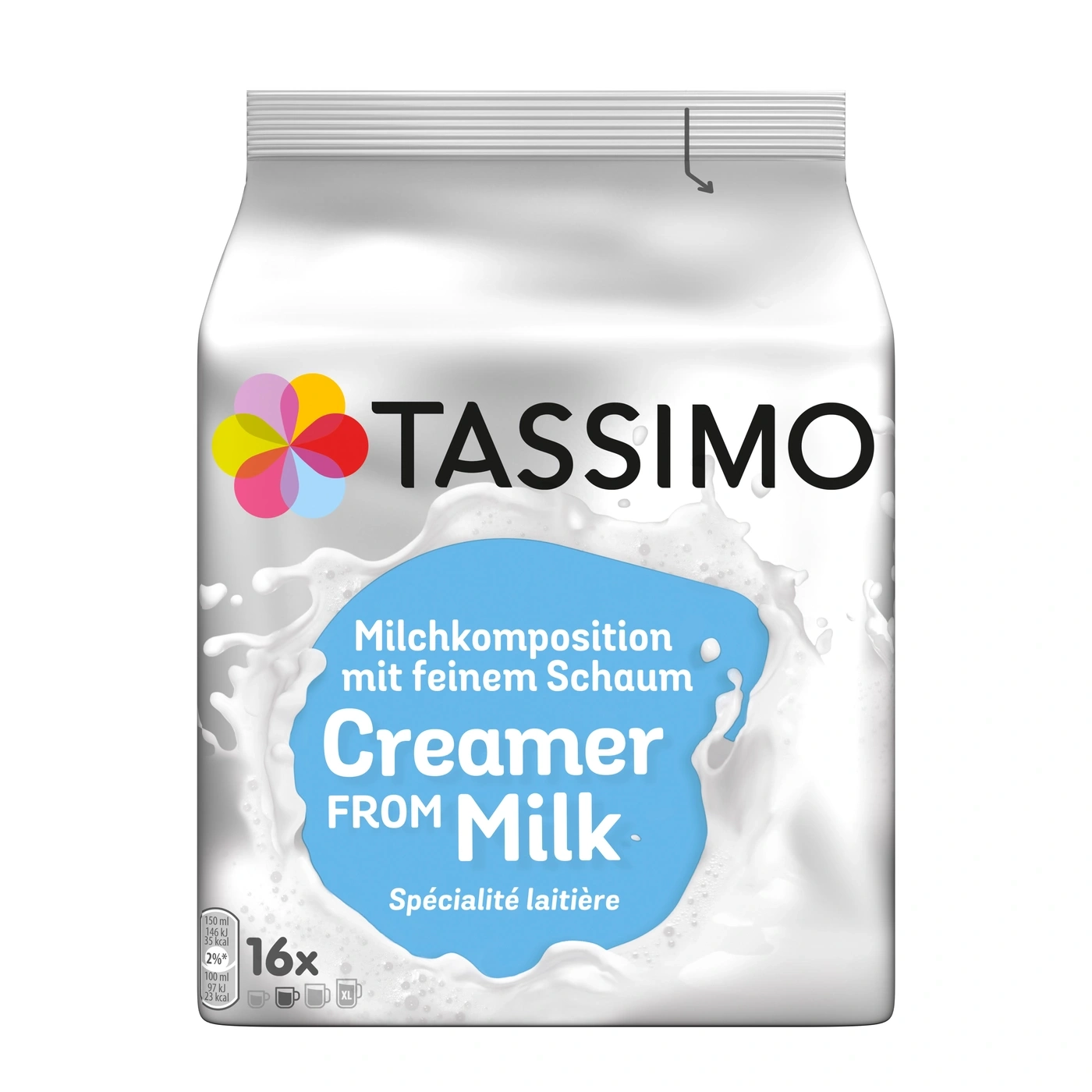 Tassimo Milchkomposition mit feinem Schaum, Creamer from Milk, Spécialité laitière, 16x Portionen