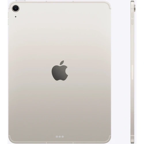 Ein silbernes Apple iPad im Hochformat mit seitlicher Ansicht