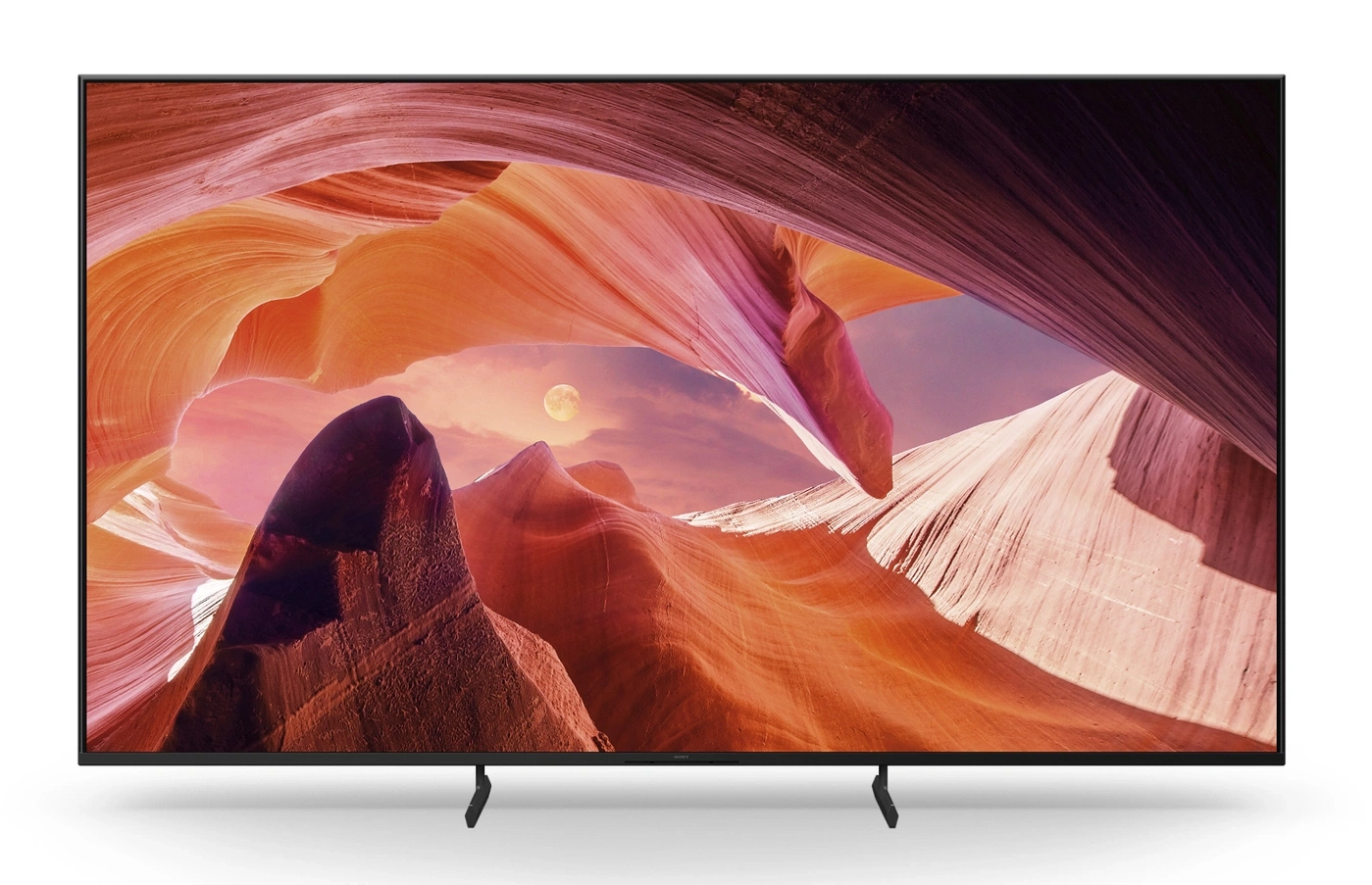Ein moderner Fernseher mit atemberaubender Canyon-Landschaft im Vollbildmodus