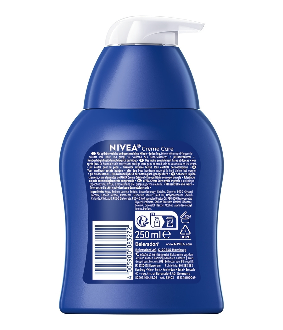 NIVEA Flüssigseife Creme Care Pflegeseife mild Duft der NIVEA Creme 6 x 250ml