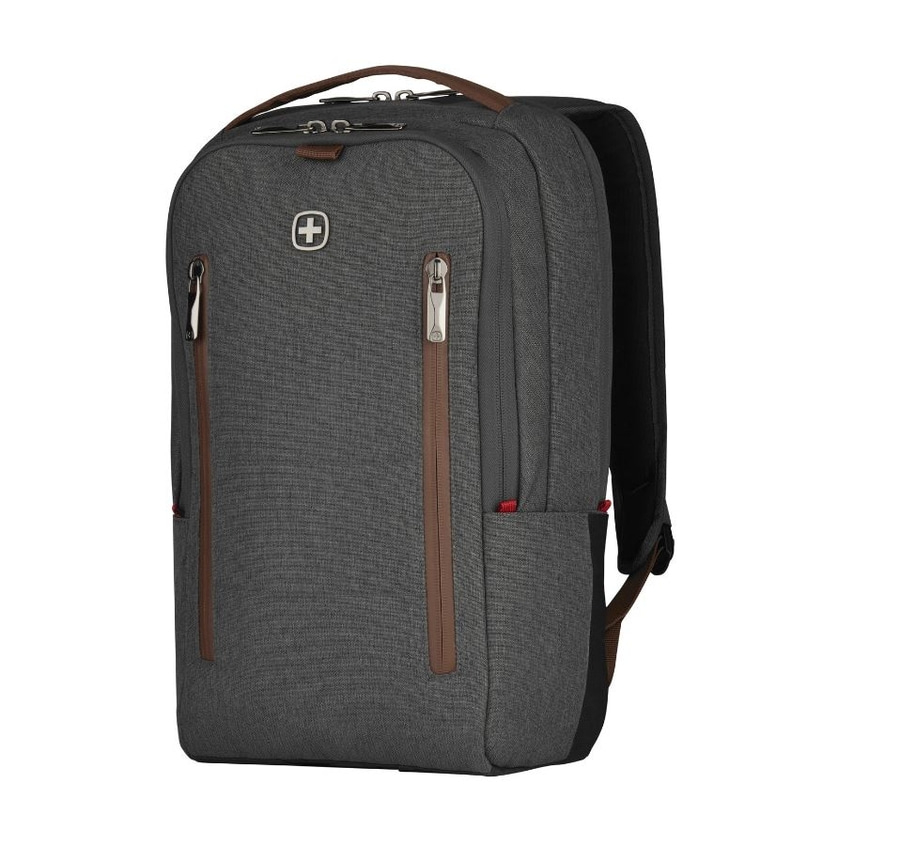 WENGER Laptop Rucksack CityUpgrade 16 Zoll Notebook Tasche + Umhängetasche Grau