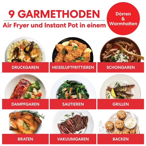 INSTANT POT Duo Crisp Multikocher 11in1 Heißluftfritteuse Slow Cooker Edelstahl