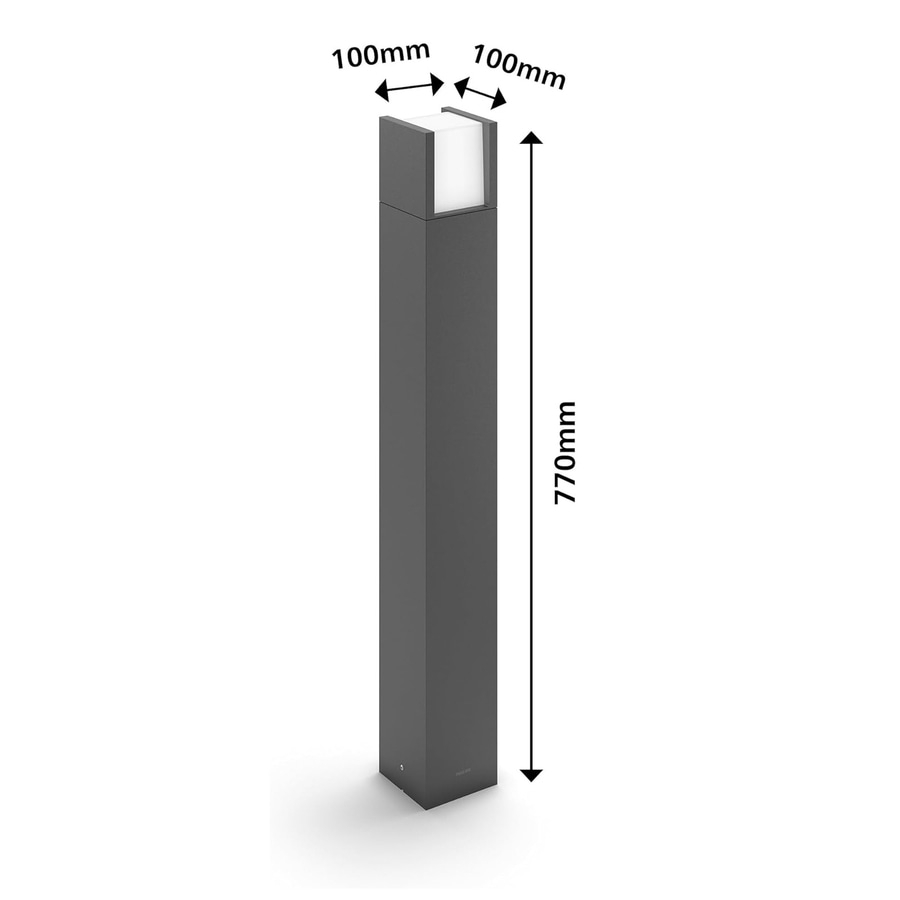Graue Säule mit Abmessungen von 100 mm x 100 mm x 770 mm