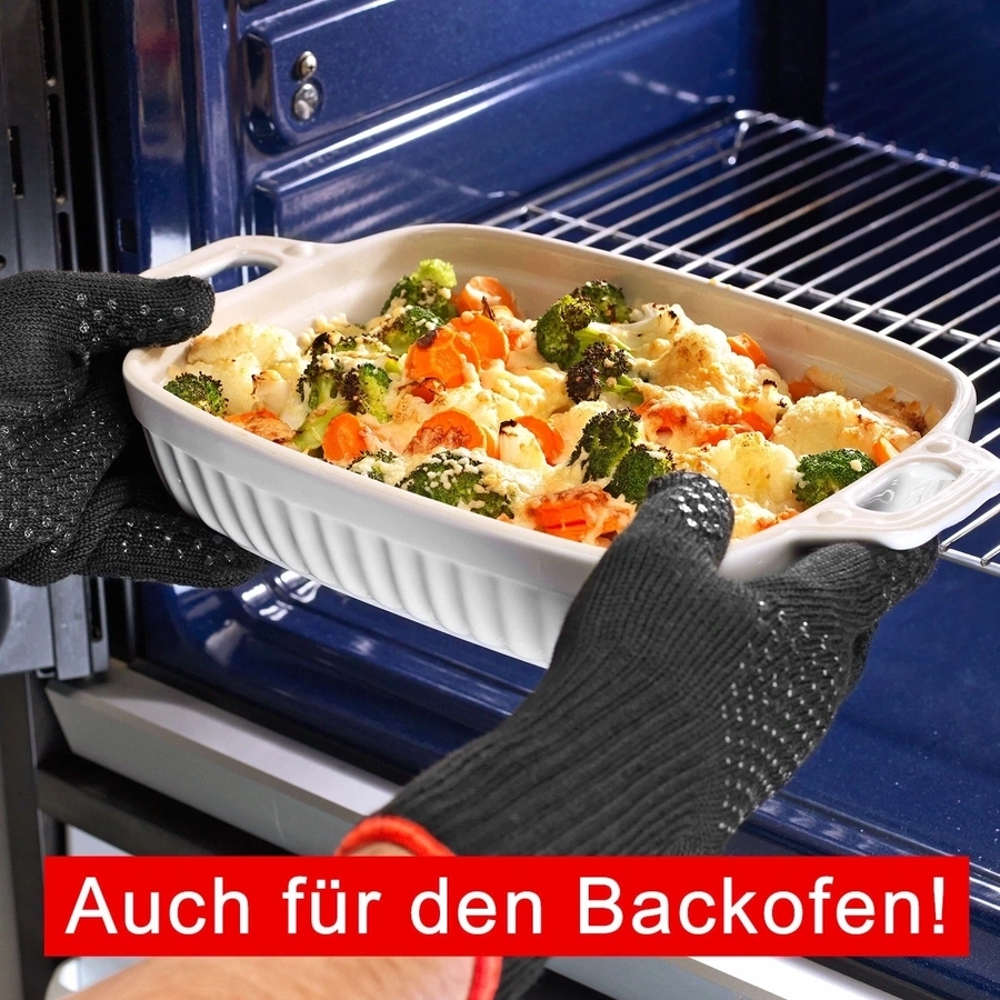 BETTY BOSSI Grill-/ Ofenhandschuhe antirutsch hitzebeständig bis 260°C Gr. L/XL
