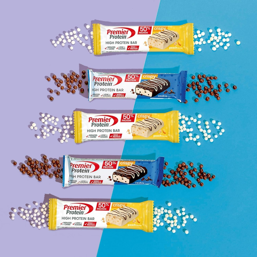 Premier Protein Riegel mit Pfirsich- und Keksgeschmack