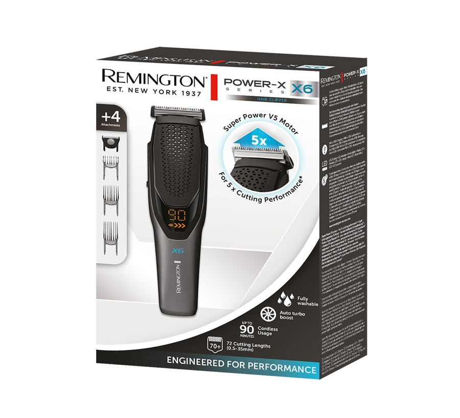 REMINGTON Haarschneider HC6000 X6 Power-X Series Netz-/Akkubetrieb USB 72 Längen