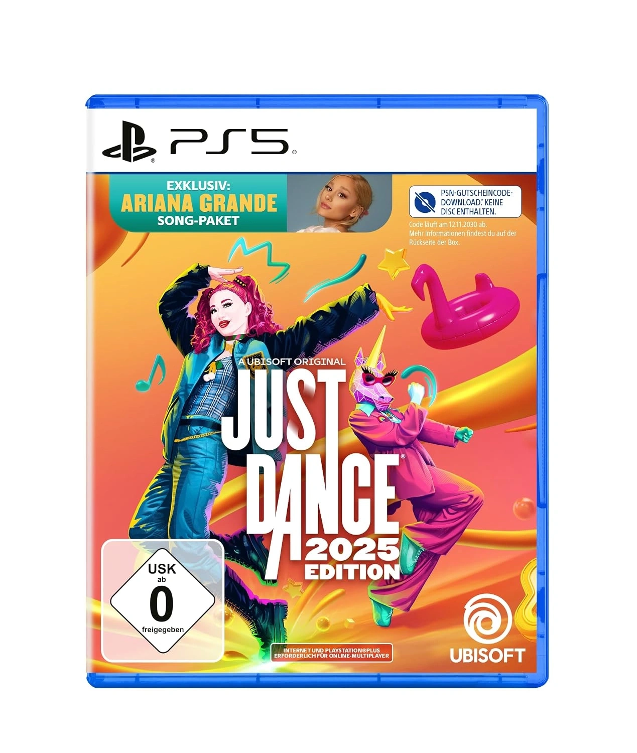 Just Dance 2025 Edition für PS5 mit Ariana Grande Song-Paket.