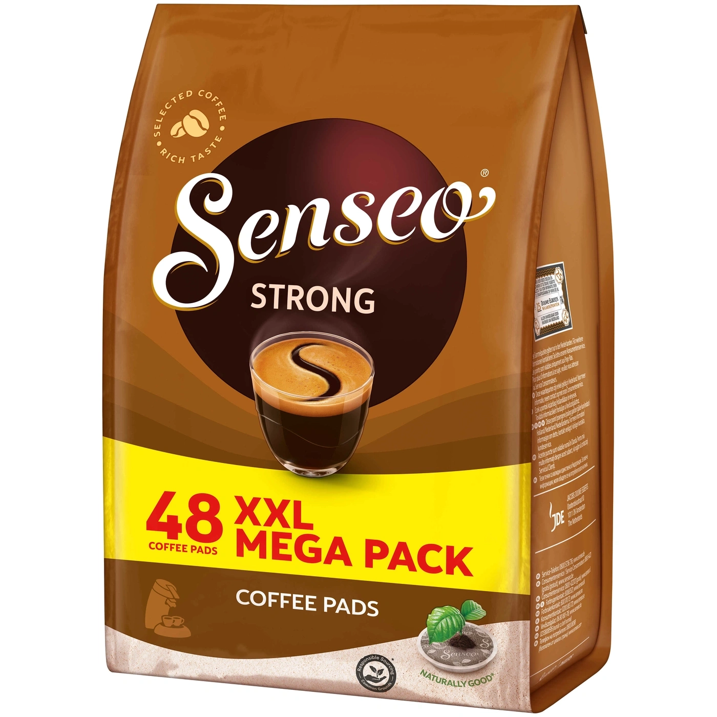 Senseo Strong Kaffee XXL Mega Pack, 48 Pads, braune Verpackung, Kaffeebecher-Abbildung