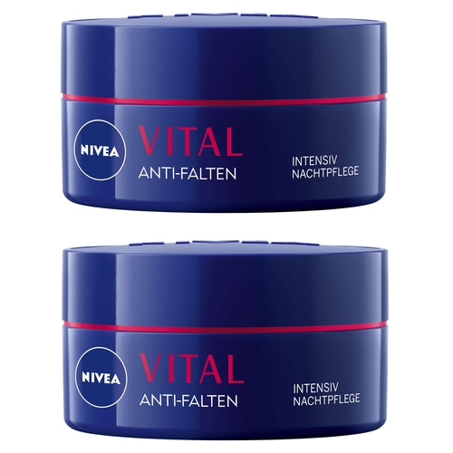 NIVEA Nachtpflege VITAL Anti-Falten Intensiv Nachtcreme reife Haut 2 x 50 ml