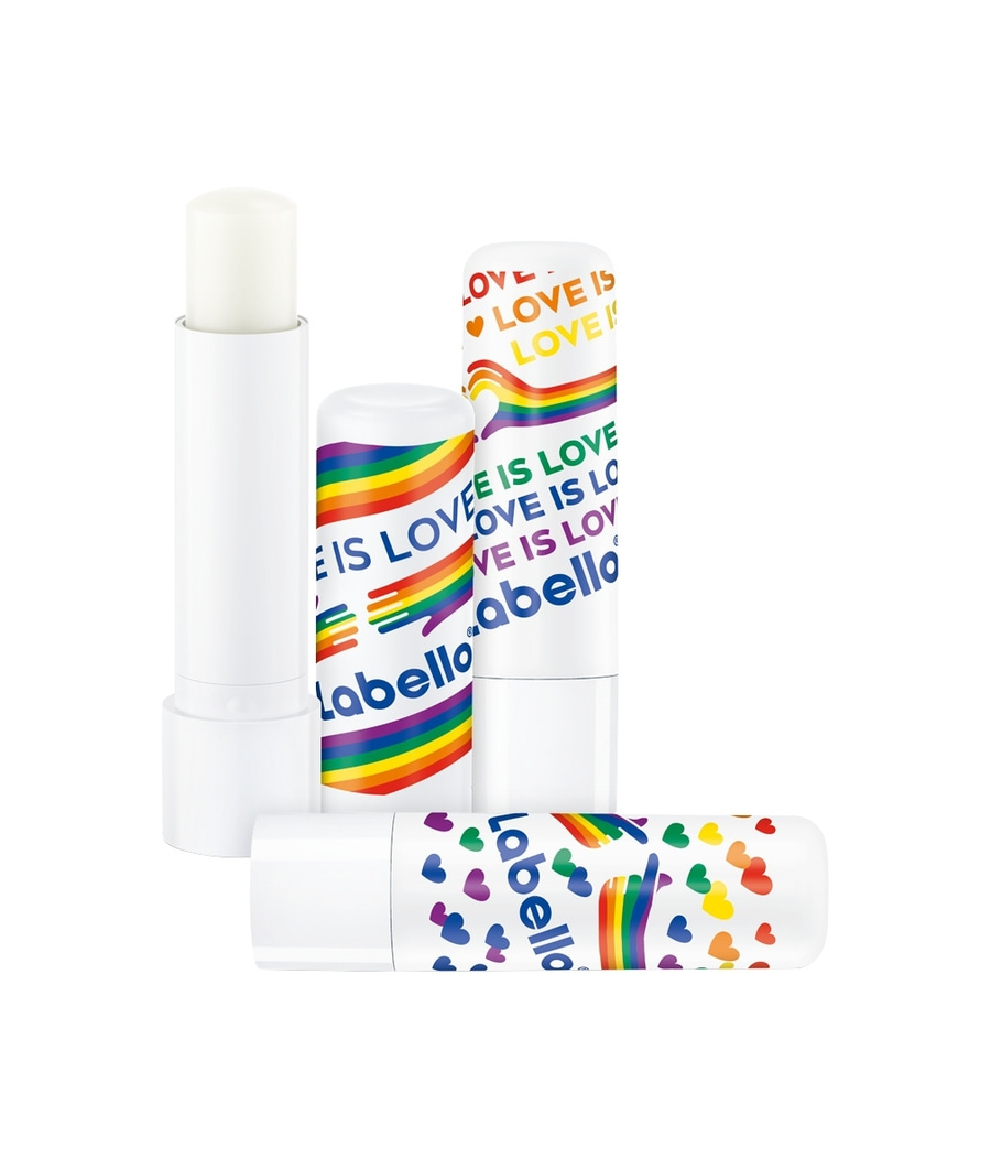 Labello Lippenbalsam mit Regenbogen-Pride-Design