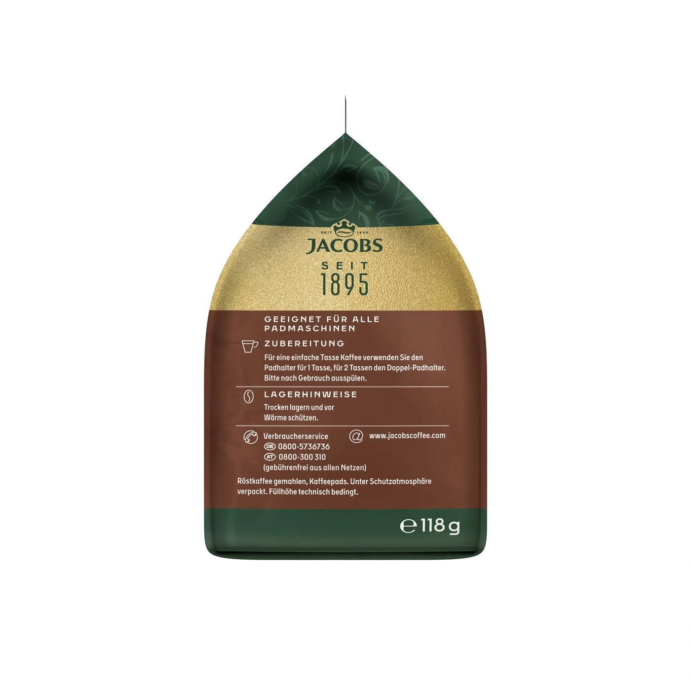 Jacobs Kaffee "Seit 1895" für Padmaschinen, 118g