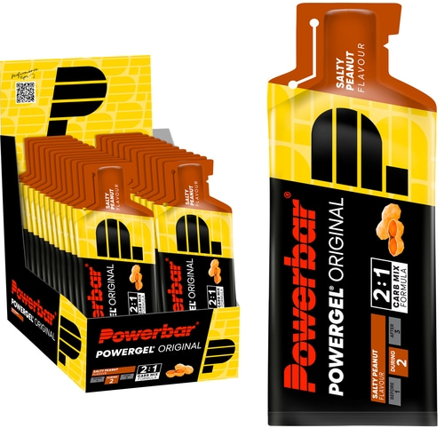 POWERBAR PowerGel Fruit Salty Peanut High Carb Energie Gel Natrium 24 x 41 g