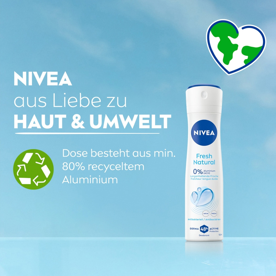 NIVEA Deodorant Fresh Natural Deo Spray 6 x 150ml