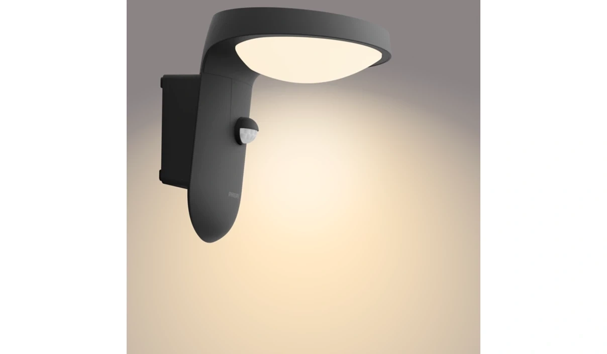 PHILIPS Tyla LED Wandleuchte 9W 820lm 2700K IP44 Bewegungssensor Anthrazit NEU