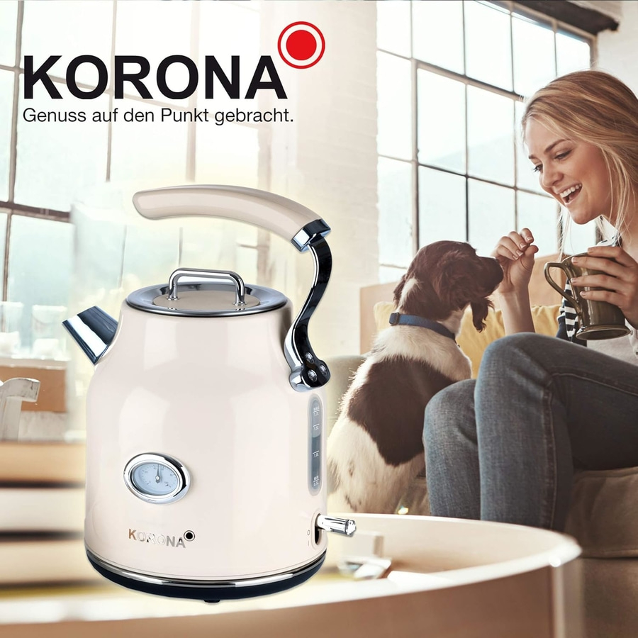 Kaffeekanne, Frau, Hund, Fenster, Genuss, Korona, Freude, Kaffeetasse, Küche, Zuhause