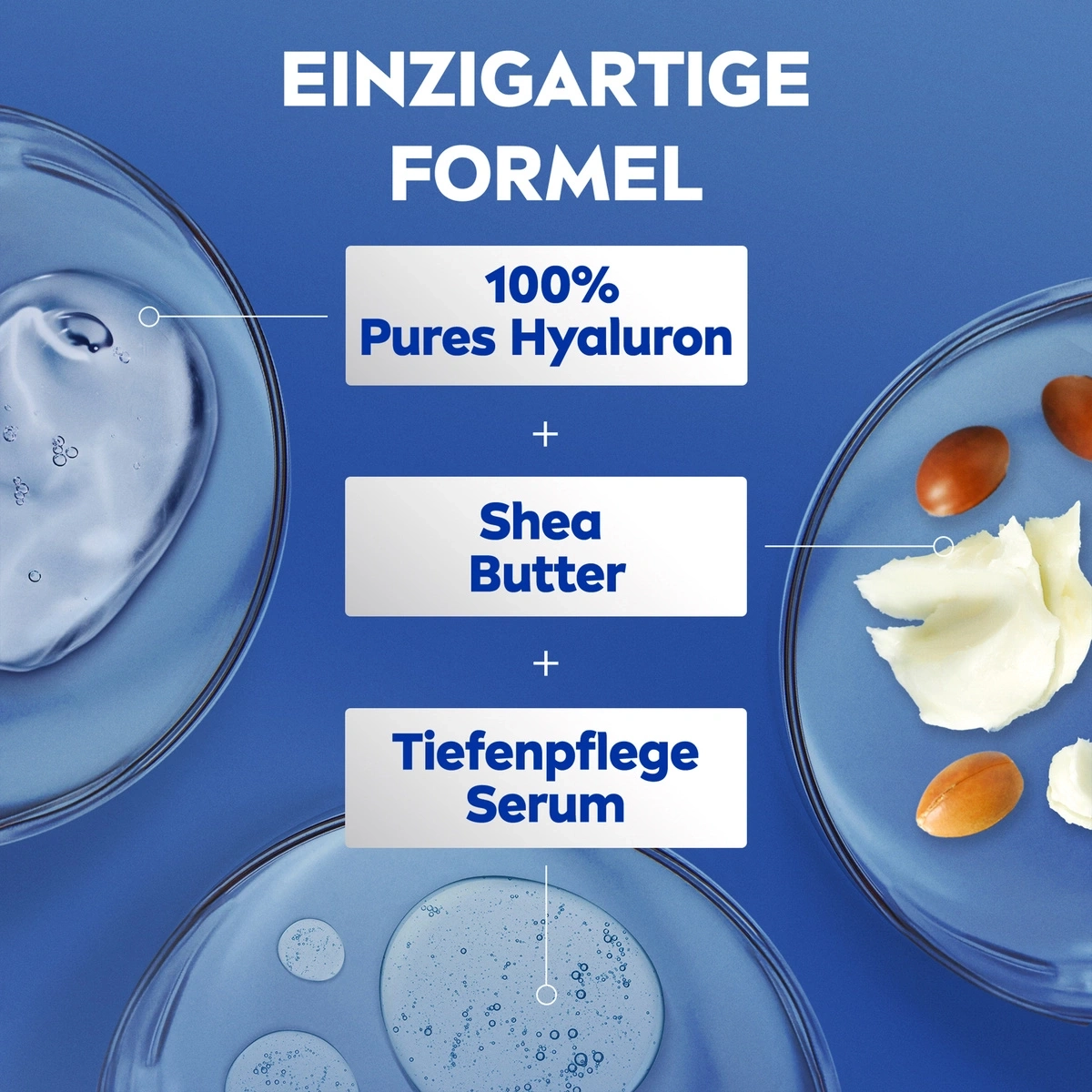 Einzigartige Formel: 100% Pures Hyaluron, Shea Butter, Tiefenpflege Serum.