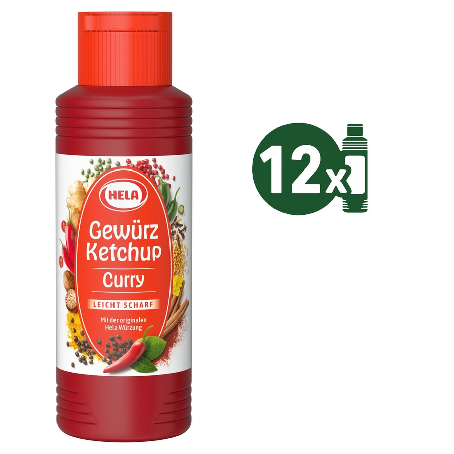 HELA Gewürz Ketchup Curry leicht scharf 12x300ml MHD 31.05.26 Abverkauf Sauce