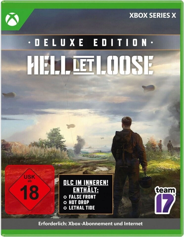 Hell Let Loose Deluxe Edition für Xbox Series X mit USK 18 Siegel und DLCs.