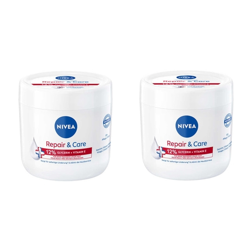 NIVEA Repair & Care Intensive Pflegecreme Glycerin+ Vitamin E Bodylotion 2x400ml