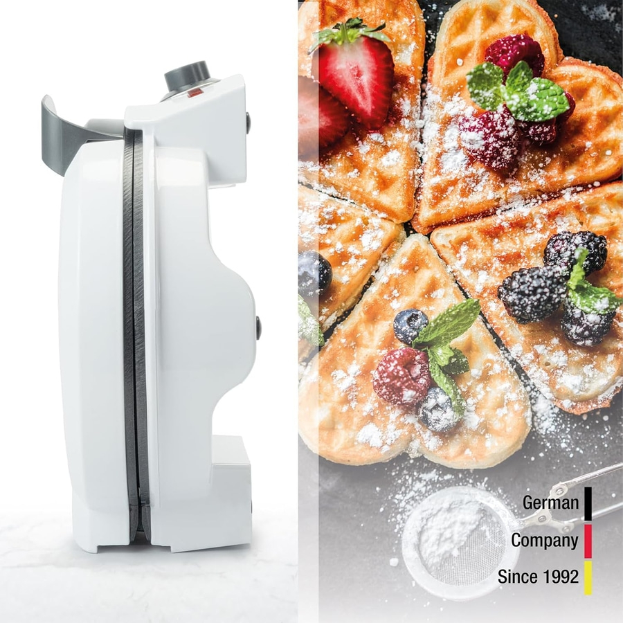 KORONA Waffeleisen 41007 Antihaftbeschichtung 20cm 1000W 5 Stufen weiß NEU