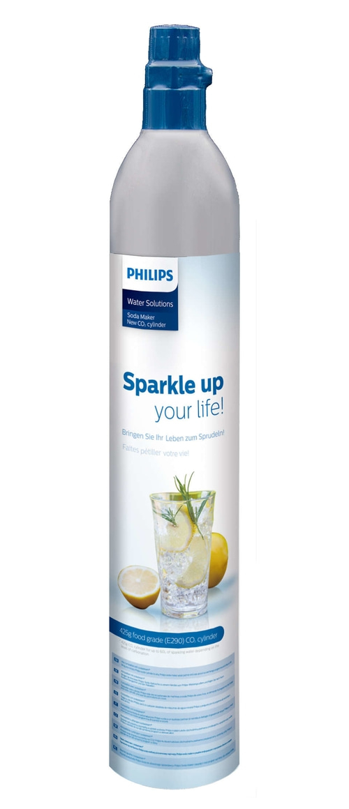 PHILIPS Gaszylinder für Wassersprudler 60L 425g 100% erneuerbares CO2 Gasflasche