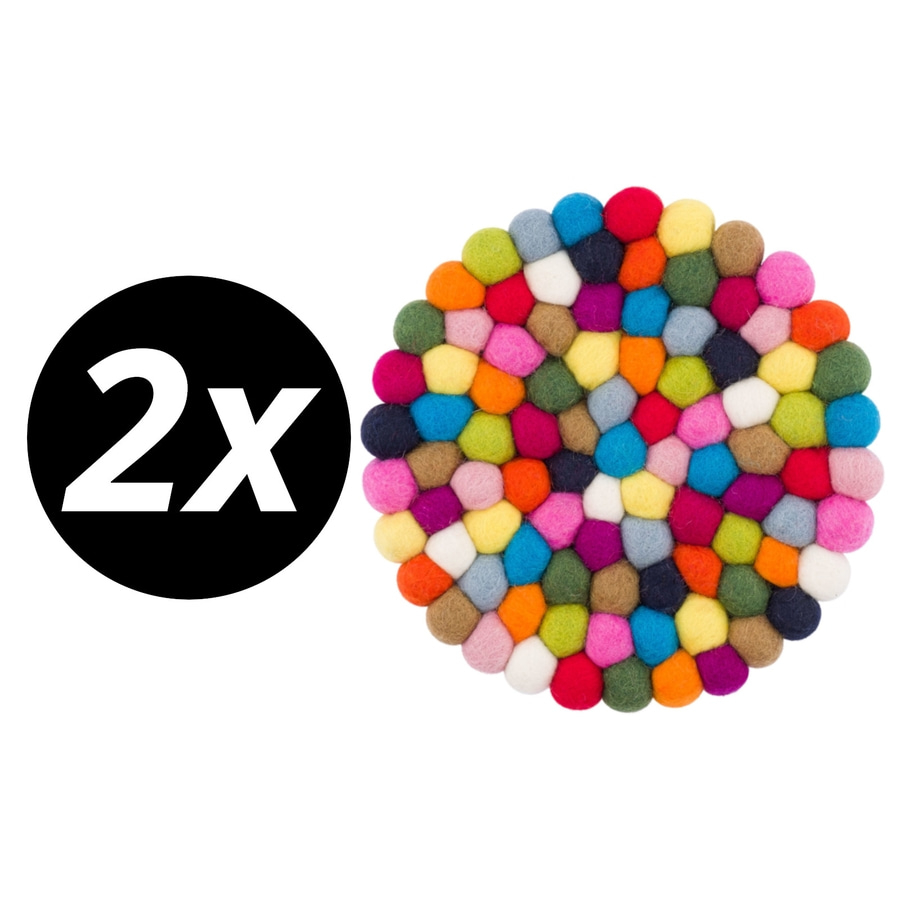 2 x MYFELT Topfuntersetzer Lotte CS939563 reine Schurwolle mehrfarbig 20cm NEU