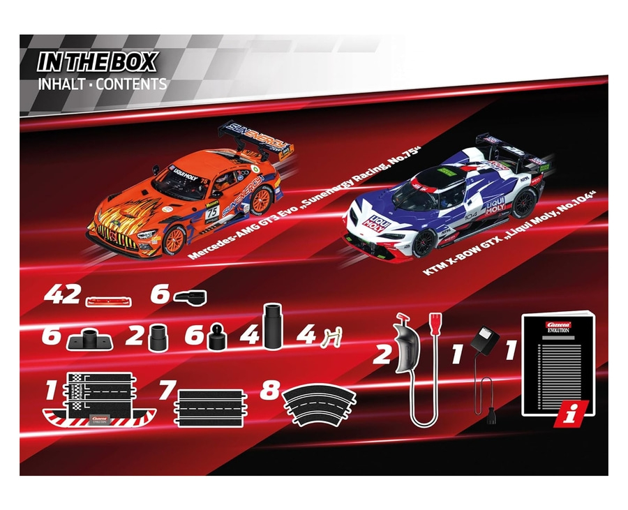 CARRERA Evolution Flames and Fame Rennbahn Autorennen bis 8 Spieler ausbaubar