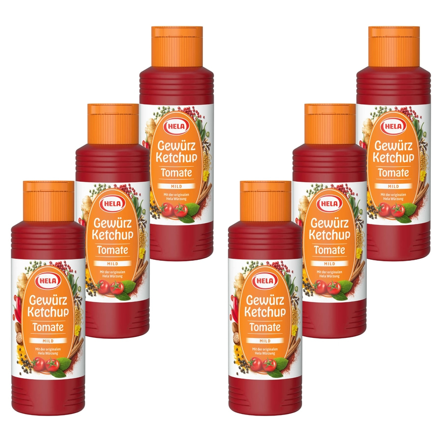 Mehrere Flaschen Hela Gewürzketchup Tomate, mild, mit der originalen Hela Würzung