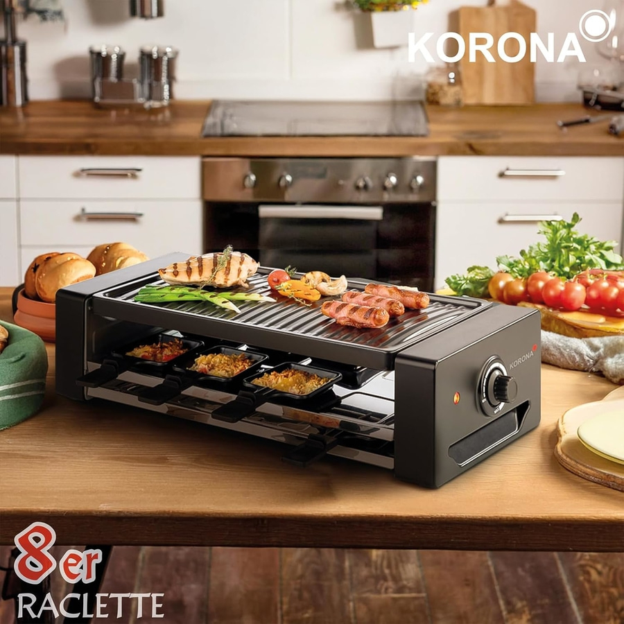 KORONA Raclette 8 Personen 45070 antihaftbeschichtet 1300 Watt stufenlos NEU