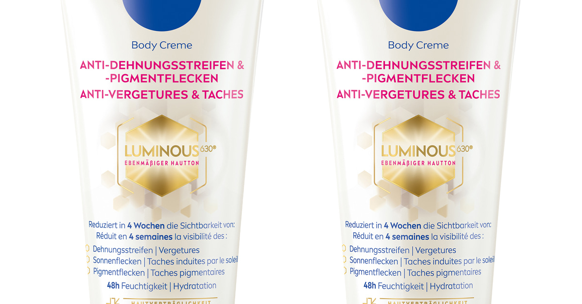 NIVEA Luminous 630 Anti-Dehnungsstreifen Creme - 200 Ml, Reduziert Flecken & Spendet 48h Feuchtigkeit