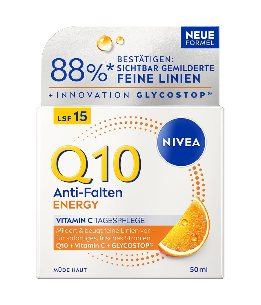 NIVEA Q10 Energy Anti-Falten Tagespflege mit Vitamin C, 50ml