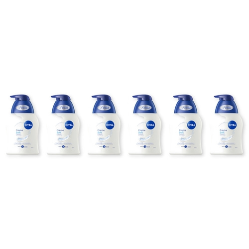 NIVEA Flüssigseife Creme Soft 6 x 250ml Handseife mit Mandelöl