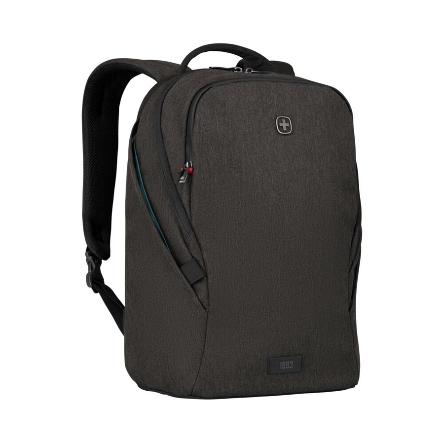 Schwarzer Rucksack mit Reißverschluss und Logo, 1893, für den täglichen Gebrauch