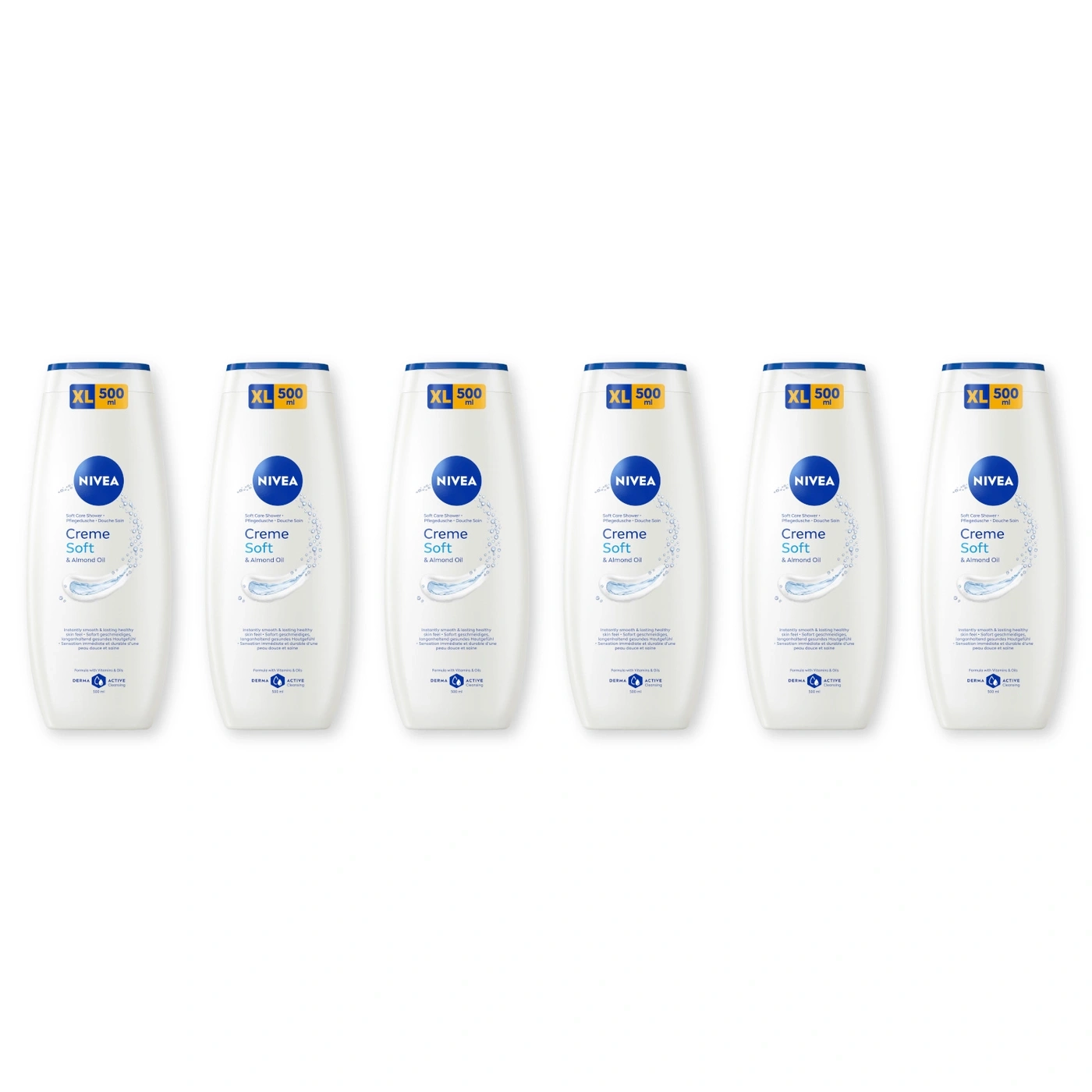 Nivea Creme Soft Dusche mit Mandelöl, 6x 500 ml