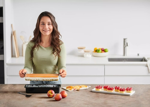 BETTY BOSSI Backbuch Cremige Schnitten Rezeptbuch Dessertbuch + Backform
