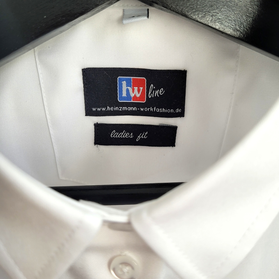 Heinzmann-Workfashion 1/2 Kurzarm Bluse Gastronomie Hemd tailliert weiß Gr. 42