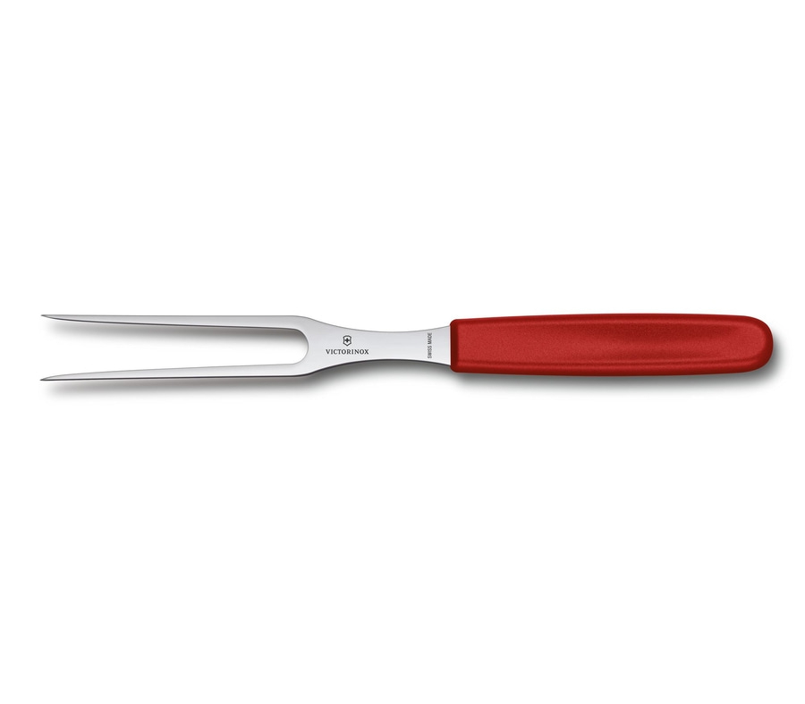 VICTORINOX Swiss Classic Tranchiergabel 5.2101.15B Fleischgabel 15 cm Rot