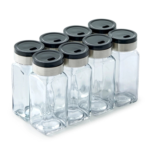 BETTY BOSSI Gewürzstreuer Glas 8 Stück 110 ml mit verstellbarer Streu Lochgröße