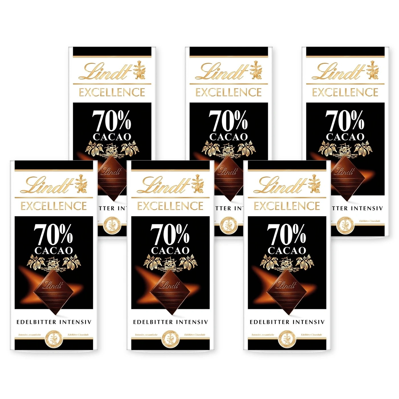 Lindt Excellence 70% Kakaodunkle Schokoladentafel.
