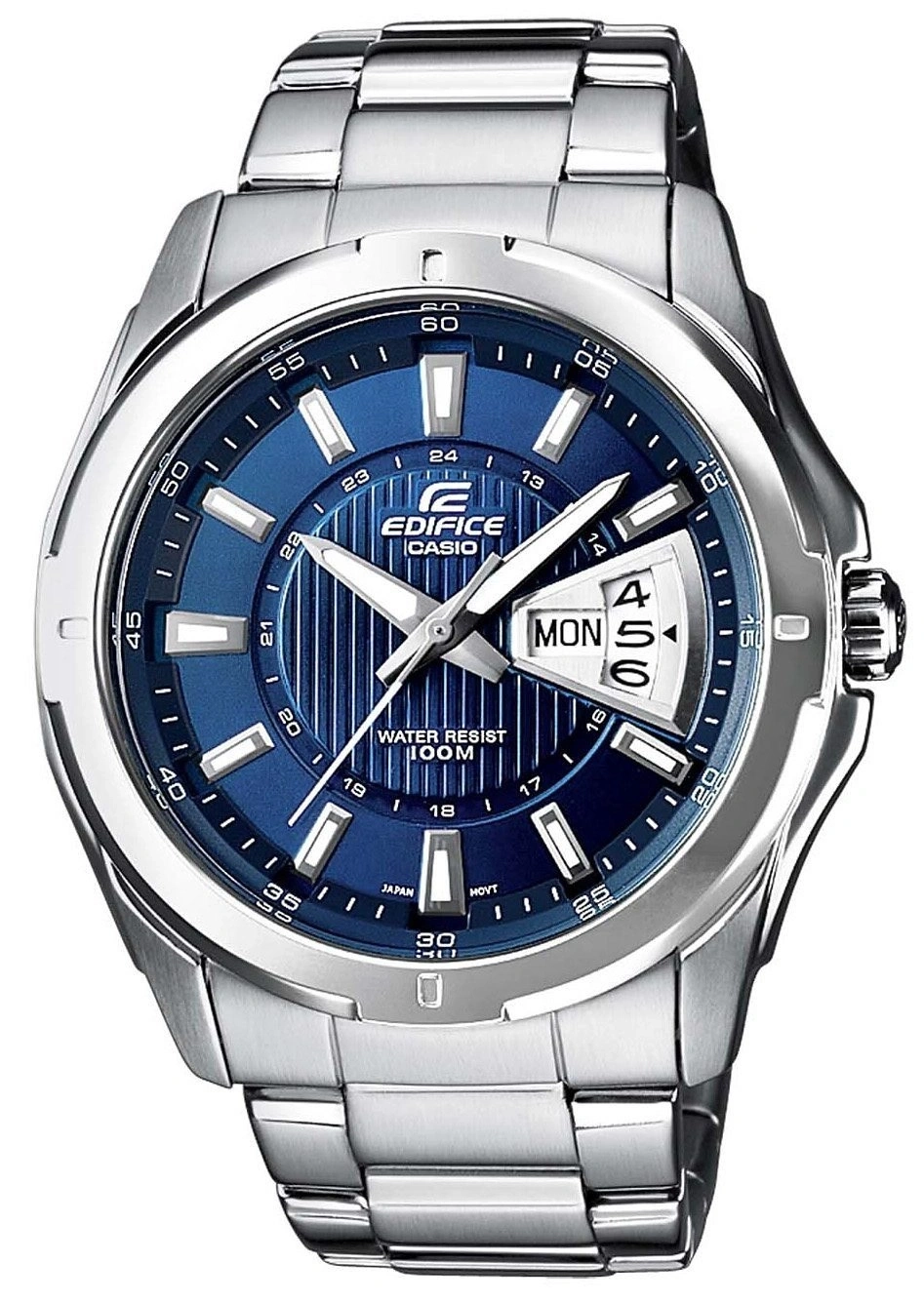 Armbanduhr von Casio Edifice mit blauem Zifferblatt und Datumsanzeige