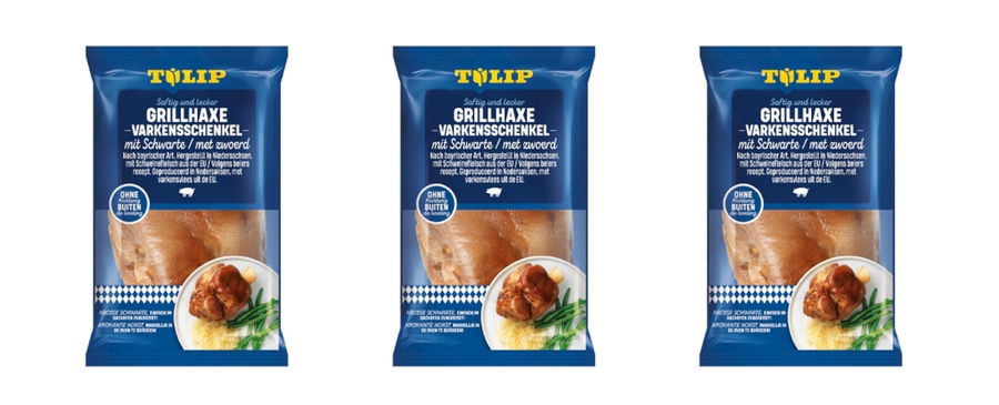 TULIP Grill-Haxe mit Schwarte 3x 600g Tafelfertig Kross Gegart Vakuumverpackt