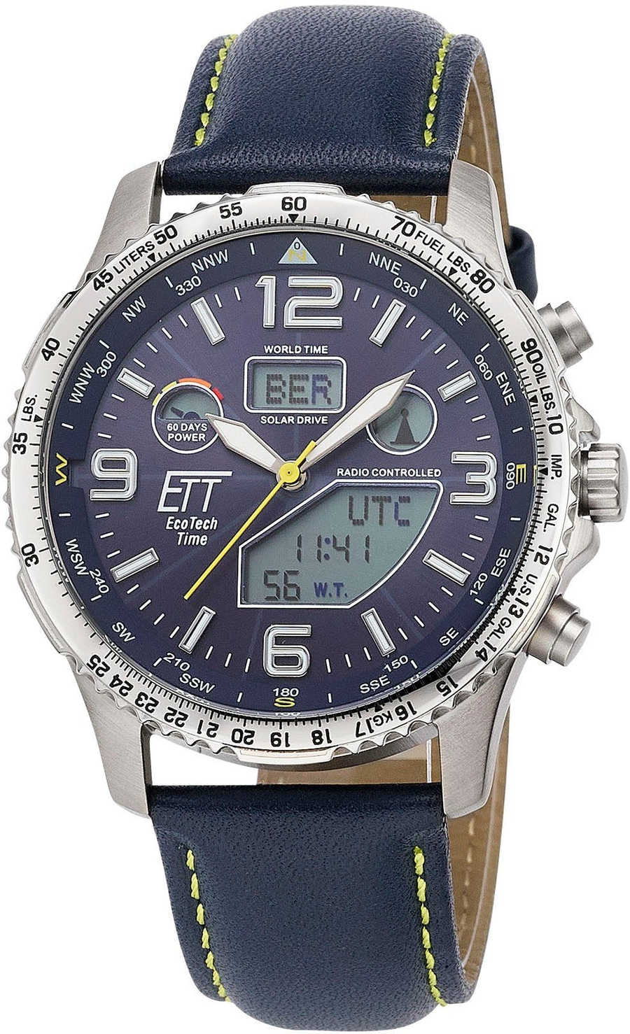 ETT Funkchronograph Herren Armbanduhr Professional World Timer EGT-11574-31L ETT Funkchronograph Herren Armbanduhr Professional World Timer EGT-11574-31L
