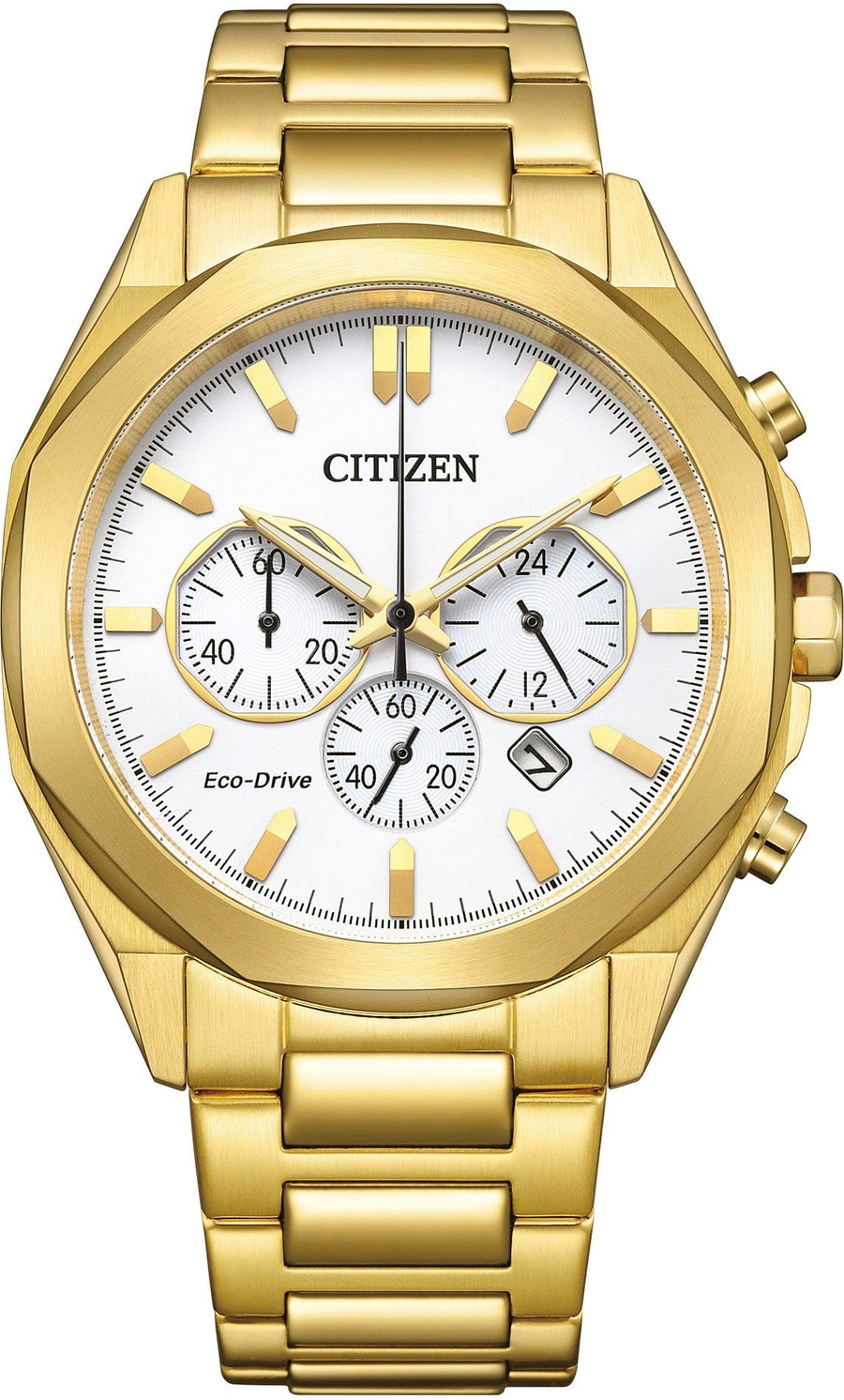 CITIZEN Herren Armbanduhr CA4592-85A Eco-Drive Chronograph 41 mm gold B-WARE