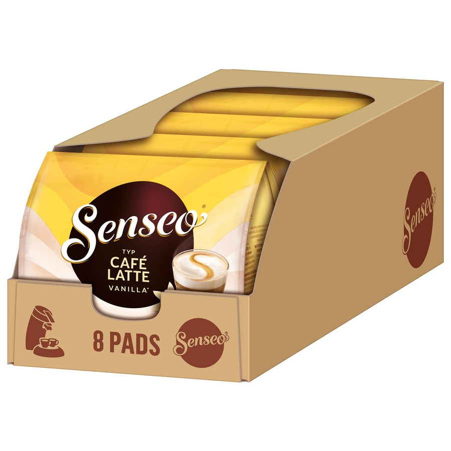 Senseo Café Latte Vanilla Pads Packung mit 8 Pads, Kaffeegetränk