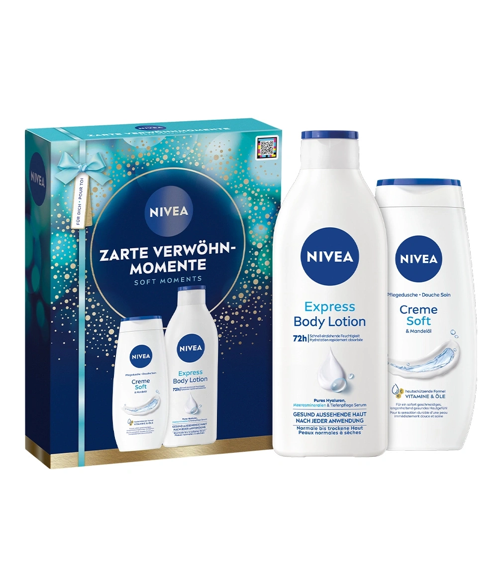 Nivea Geschenkset mit Body Lotion und Duschgel für zarte Momente.